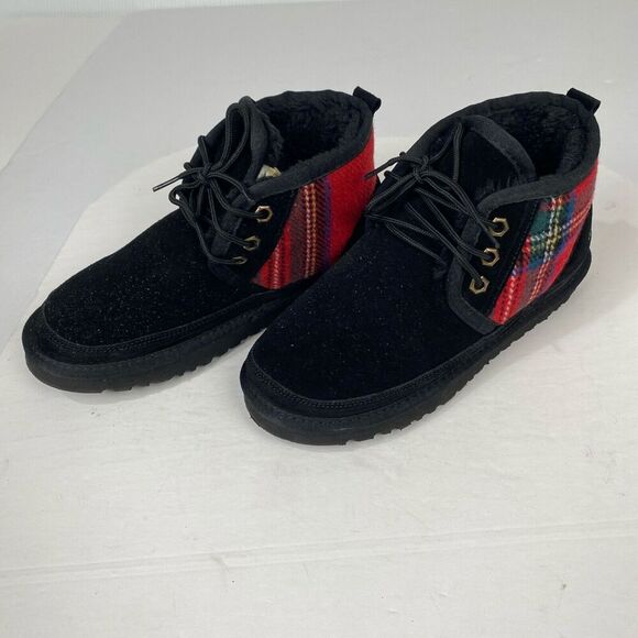 UGG Other - UGG boots Big boys size 7 with laces and logo in black and red with checkered.